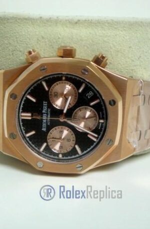 audemars piguet replica chrono royal oak leo messi rose gold black dial imitazione copia
