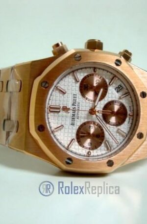 audemars piguet replica chrono royal oak leo messi rose gold white dial panda imitazione copia