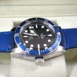 tudor replica black bay blue cinturino pelle orologio replica - immagine 7