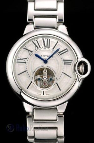 Cartier replica ballon bleu acciaio tourbillon white dial orologio imitazione perfetta