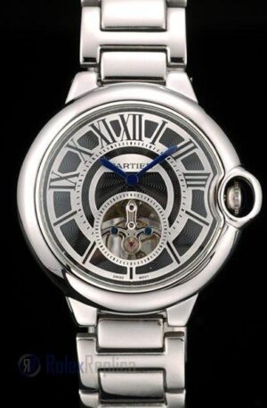 Cartier replica ballon bleu acciaio tourbillon black dial orologio imitazione perfetta