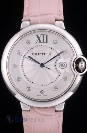 Cartier replica ballon bleu acciaio strip leather pink orologio imitazione perfetta