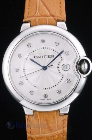 Cartier replica ballon bleu acciaio brillantini strip leather orologio imitazione perfetta