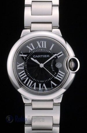 Cartier replica ballon bleu acciaio black dial orologio imitazione perfetta