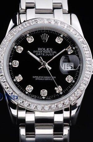 rolex replica datejust black full brillantini orologio imitazione
