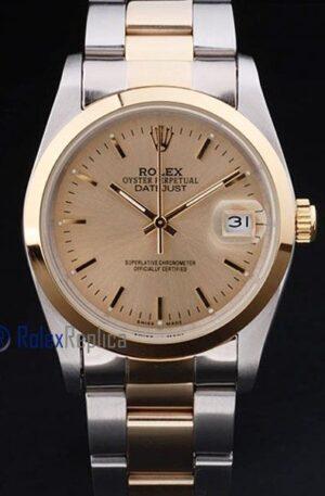 rolex replica datejust acciaio oro barrette ghiera liscia orologio imitazione
