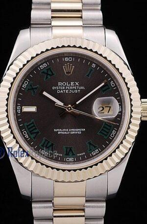 rolex replica datejust acciaio oro ardesia green roman orologio imitazione
