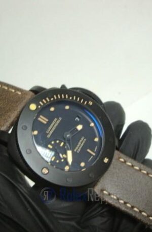 Panerai replica luminor marina submersible ceramica strip leather imitazione copia