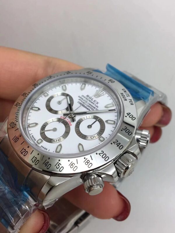 rolex replica daytona crono classic white dial orologio replica copia imitazione - immagine 5