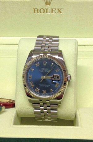 Rolex replica Datejust 116234 36mm Blue Roman orologio copia
