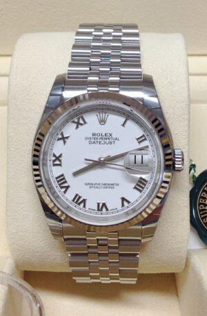 Rolex replica datejust 116234 36mm white roman clone movement